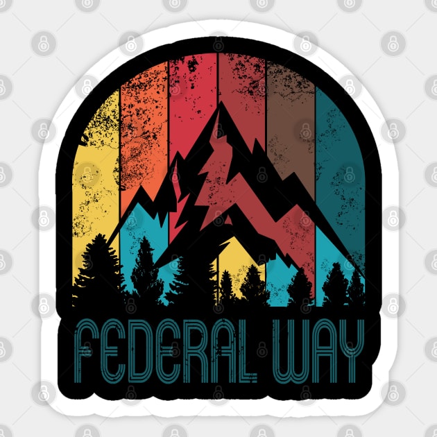 Retro City of Federal Way T Shirt for Men Women and Kids Sticker by HopeandHobby